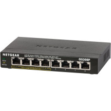 Netgear GS308P Unmanaged Gigabit Ethernet (10/100/1000) Power over Ethernet (PoE) Black